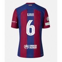 Camisa de Futebol Barcelona Paez Gavi #6 Equipamento Principal 2023-24 Manga Curta
